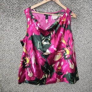 Lane Bryant Top Womens Plus‎ 20 Purple Satin Cowl Neck Sleeveless Blouse Casual
